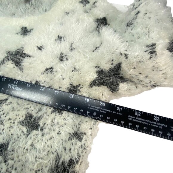 LAUREN MICHELLE Women Eyelash Stars Pullover Sweater Sz XL White Metallic 29-11 - Picture 7 of 13